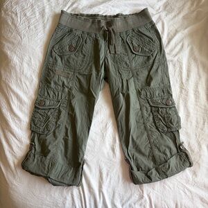 Ci Sono Olive Green Cargo Capris